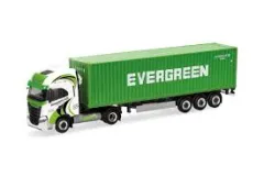Herpa 319942 Iveco S-Way LNG 40 ft. Containersattelzug &quote;Rapstrucks / Evergreen&quote; 1:87