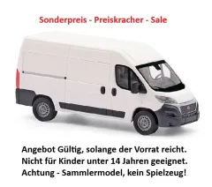 Busch 54600 - Fiat Ducato Kasten, Weiß, Bj. 2014 , H0 Modell 1:87 Neu & OVP, 1 Stück, Sonderpreis, Sale, reduziertes Modell, Schnäppchen, Preisknaller