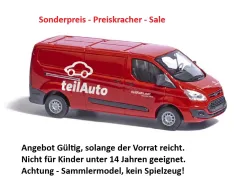 Busch 52445 - Ford Transit Custom Kastenwagen »teilAuto« Carsharing, Bj. 2012, H0 Modell 1:87 Neu & OVP, 1 Stück, Sonderpreis, Sale, reduziertes Modell, Schnäppchen, Preisknaller