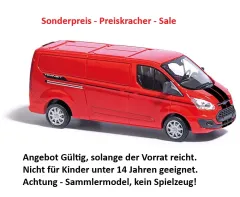 Busch 52440 - Ford Transit Custom Kastenwagen, Rallye, H0 Modell 1:87 Neu & OVP, 1 Stück, Sonderpreis, Sale, reduziertes Modell, Schnäppchen, Preisknaller