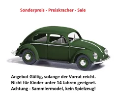 Busch 52904 Spur H0 VW Käfer mit Brezelfenster grau, Epoche III, H0 Modell 1:87 Neu & OVP, 1 Stück, Sonderpreis, Sale, reduziertes Modell, Schnäppchen, Preisknaller