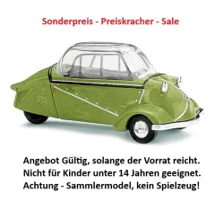 Busch 48814 Messerschmitt KR 200, Grün, Bj. 1956, H0 Modell 1:87 Neu & OVP, 1 Stück, Sonderpreis, Sale, reduziertes Modell, Schnäppchen, Preisknaller