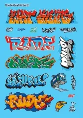 Artitec 10.424 Decals als Grafiti Set Nr. 2 für 1:87, 1:120, 1:160 - 1 Satz
