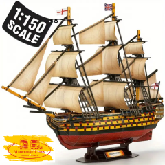 T4019h - 3D Puzzle Holz Bausatz Lasercut HMS Victory Königliches Segelschiff 189 Teile