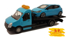 Bburago 18-31401 Iveco Daily Plateau Fahrzeug mit Renault Clio 1:43