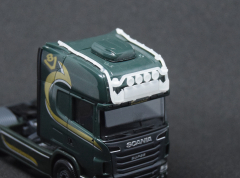 DD-134 - 3 D Druck Zubehör Scania R Lampenbügel 4er rund, Dachkl, Leuchtk., Blitzer Krone 1 Stück 1: