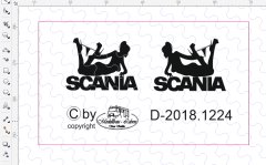 D-2018.1224 - Decalsatz Scania Erotische Frau liegend für Scania für FH Rückwand 2 Stück