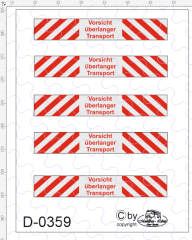 D-0359 - Decalsatz Schmutzlappen überlang 5 Stück 1:87