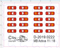 D-2019.0222 Rücklichter Decals für Mercedes Benz Actros 11 / 18 - 10 Paar 1:87