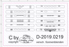 D-2019.0219 Decalsatz 12 verschiedene Sonnenblenden 1:87