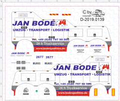 D-2019.0139 - Decalsatz Wrecker Empl Bergefahrzeug Beschriftung Jan Bode Hamburg 1:87