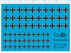 D-2019.0245.1 Decalsatz Bundeswehr Kreuz Version 2 (breite Ausführung) - 1:87