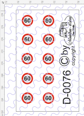 D-0076 Begrenzungsschild 60km/h 10 Stück Decalsatz 1:87