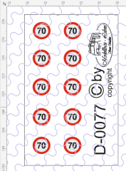 D-0077 Begrenzungsschild 70km/h 10 Stück Decalsatz 1:87