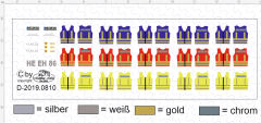 D-2019.0810 Decalsatz Feuerwehr Einsatzwesten 3 x 5 Stück 1:87