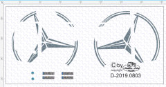 D-2019.0803 - Decalsatz Mercedes Benz Stern für Schwerlast Zugmaschinen Seiten incl Verkleidung Turm