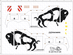 D-2019.0135 - Decalsatz, Wrecker, Empl, Bergefahrzeug, Beschriftung, Bison - 1 Stk - 1:87