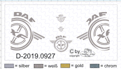 D-2019.0927 - Decalsatz DAF für Seiten der Zugmaschine - 1 Stk - 1:87