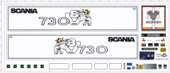 D-2019.1116 - Decalsatz Kühlauflieger für Scania V8 S 730 mit Details - 1 Satz 1:87