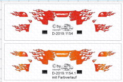 D-2019.1154 - Decalsatz Renault T für Fahrhaus Seitenwand &quote;Flammendesign&quote; - 1 Satz 1:87