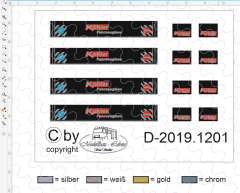 D-2019.1201 - Decalsatz Köhler Schmutzfänger 4 Lange + 4 Paar Kurze - 1 Satz 1:87