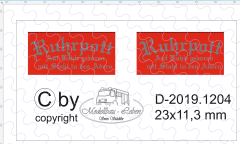 D-2019.1204 Decalsatz Ruhrpott Schild (zB für Fahrerhaus Rückwand, Schwerlastturm etc..) 2 Schilder
