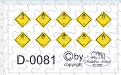 D-0081 Warntafel 5.1 Entzündend (oxidierend) wirkende Stoffe, Decalsatz 10 Stück 1:87