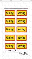 D-2020.0203.2 Varning Warn Schilder 10 Stück, Decalsatz 1:87