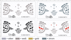 D-2020.0347 - Decalsatz DAF Zugmaschinen Decor in Wunschfarbe - 1:87