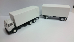 Herpa BM255035 Mercedes SK Koffer HZ 3/2achs (lichtgrau, Chassis schwarz) Felgen weiß