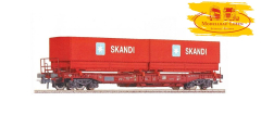 Roco 47013 DB IV Sdkms 707 Einheitstaschenwagen mit 2 &quote;SKANDI&quote; Wechselpritschen 1:87