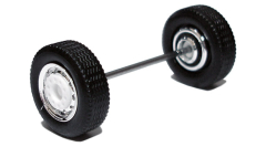 690103 D - Radsatz 2tlg. chrom/weiß, Breitreifen (Vorderachse / Aufliegerachse)