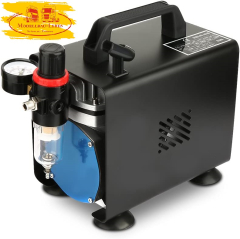 Ausla AS18B Profi-Air Brush Kompressor 20-23 l/min, 1/6 PS Einzylinder Kolben Luftkompressor