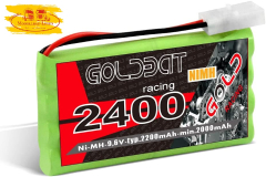 GOLDBAT RC Battery 2400 mAh 9.6 V NiMH Akku Racing Pack für RC Modelle Flugzeug, Boote, Auto, High P