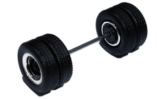 690101 F - Radsatz 2tlg. chrom/schwarz, MEDI Hypoid Antriebsachse 1:87