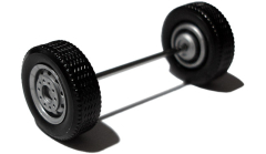 690003 D - Radsatz silber, Breitreifen Vorderachse / Aufliegerachse 1:87