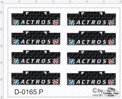 D-0165.P auf Poly gedruckte Heckschmutzlappen Actros 8 Stück 1:87