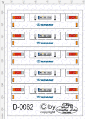 D-0062 Rückleuchten Heck Krone - Decalsatz 5 Stück 1:87