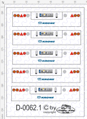 D-0062.1 Rückleuchten Heck Krone Rund - Decalsatz 5 Stück 1:87