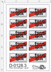 D-0128.3 Fern Schnell Gut Schild groß - Decalsatz 10 Stück 1:87