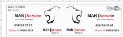 D-2017.0908 - Decalsatz MAN Service Fahrzeug 1 Stück 1:87