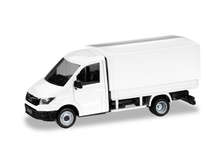 Herpa 013451 Herpa MiniKit: MAN TGE Einfachkabine mit Pritsche und Plane, weiß