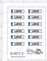 D-0017.2 Namensschild Euro 12 Stück - 1:87 Decal