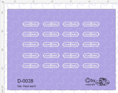 D-0028 Van Hool weiß 20 Stück - 1:87 Decal