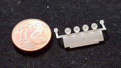 DD-091 - 3 D Druck Zubehör Scania Lampenbügel Topline flach 4er Rund mit Leuchtkasten in 1:87