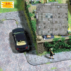 Busch 7418 H0, 2 Dekorplatten &quote;Gehwegplatten&quote; , 210 x 148 x 0,6 mm 2 Stück