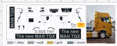 D-2020.1101 - Decalsatz New MAN Lion Edition incl PC Vitrinen Beschriftung 1 Stück 1:87