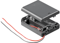 Z-BH2487 HALTER 3XAA Batteriehalter für 3 Micnonzellen (2 AA), geschlossen mit Schalter