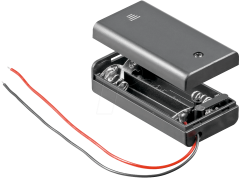 Z-48171 HALTER 2XAA Batteriehalter für 2 Mignonzellen (2 AA), geschlossen mit Schalter