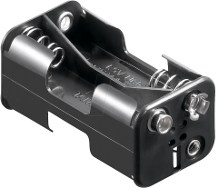 Z-68011 HALTER 4XUM3-QDK Batteriehalter für 4 Mignonzellen (2 AA), Druckknopf , offen ohne Schalter